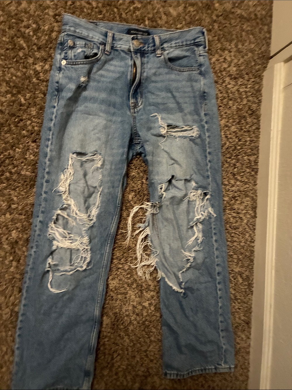 Light Blue Ripped Baggy Jeans